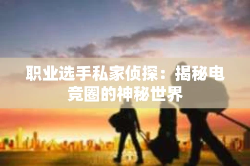 职业选手私家侦探：揭秘电竞圈的神秘世界