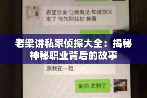 老梁讲私家侦探大全：揭秘神秘职业背后的故事