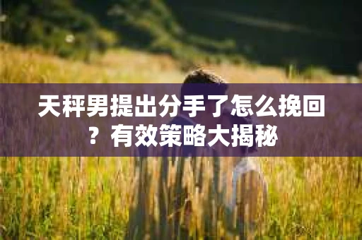 天秤男提出分手了怎么挽回？有效策略大揭秘