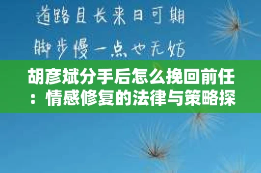 胡彦斌分手后怎么挽回前任：情感修复的法律与策略探讨