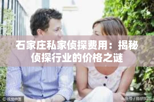 石家庄私家侦探费用：揭秘侦探行业的价格之谜