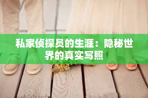 私家侦探员的生涯：隐秘世界的真实写照