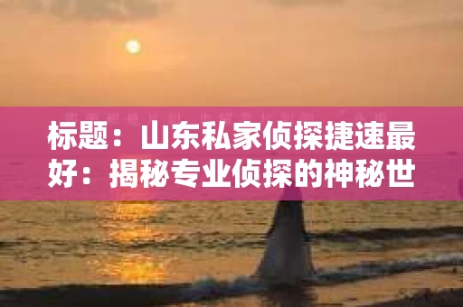标题：山东私家侦探捷速最好：揭秘专业侦探的神秘世界