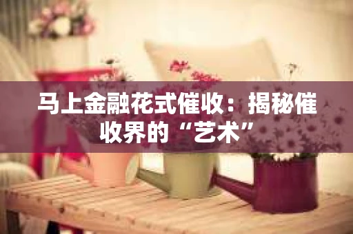 马上金融花式催收：揭秘催收界的“艺术”