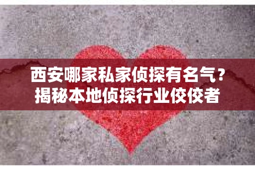西安哪家私家侦探有名气？揭秘本地侦探行业佼佼者