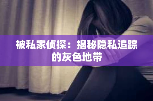 被私家侦探：揭秘隐私追踪的灰色地带