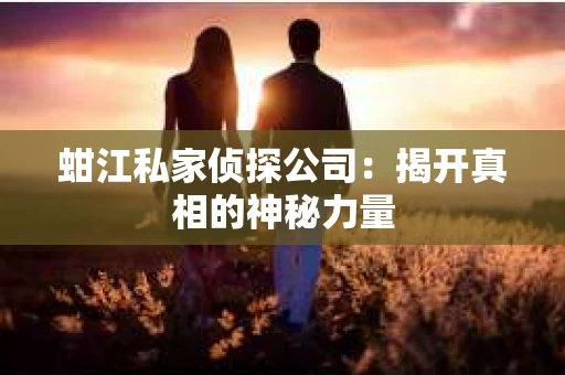 蚶江私家侦探公司：揭开真相的神秘力量